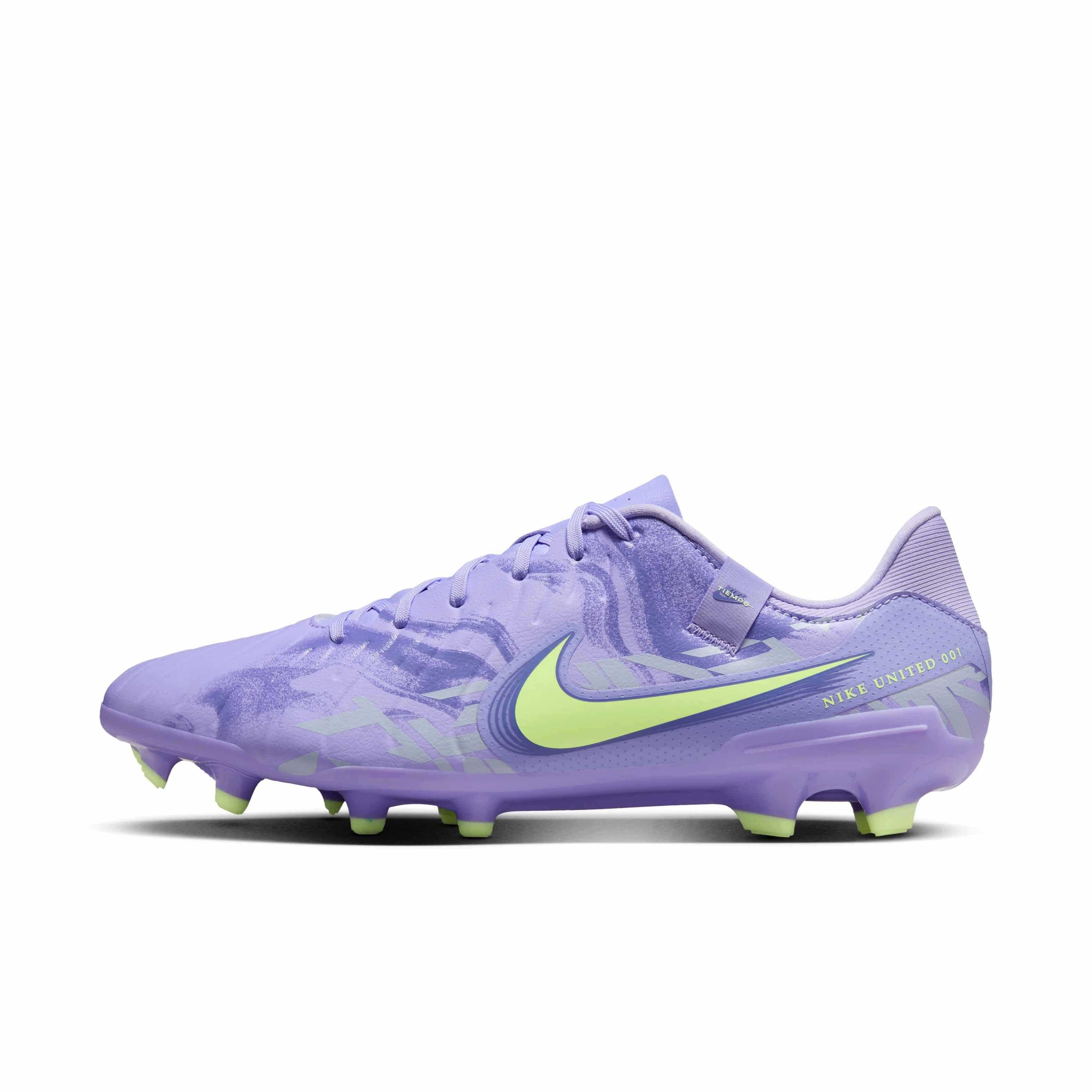 Nike Tiempo Legend 10 Academy MG "Purple Agate/Barely Volt" Men's Soccer Cleat - PURPLE/VOLT Thumbnail View 2