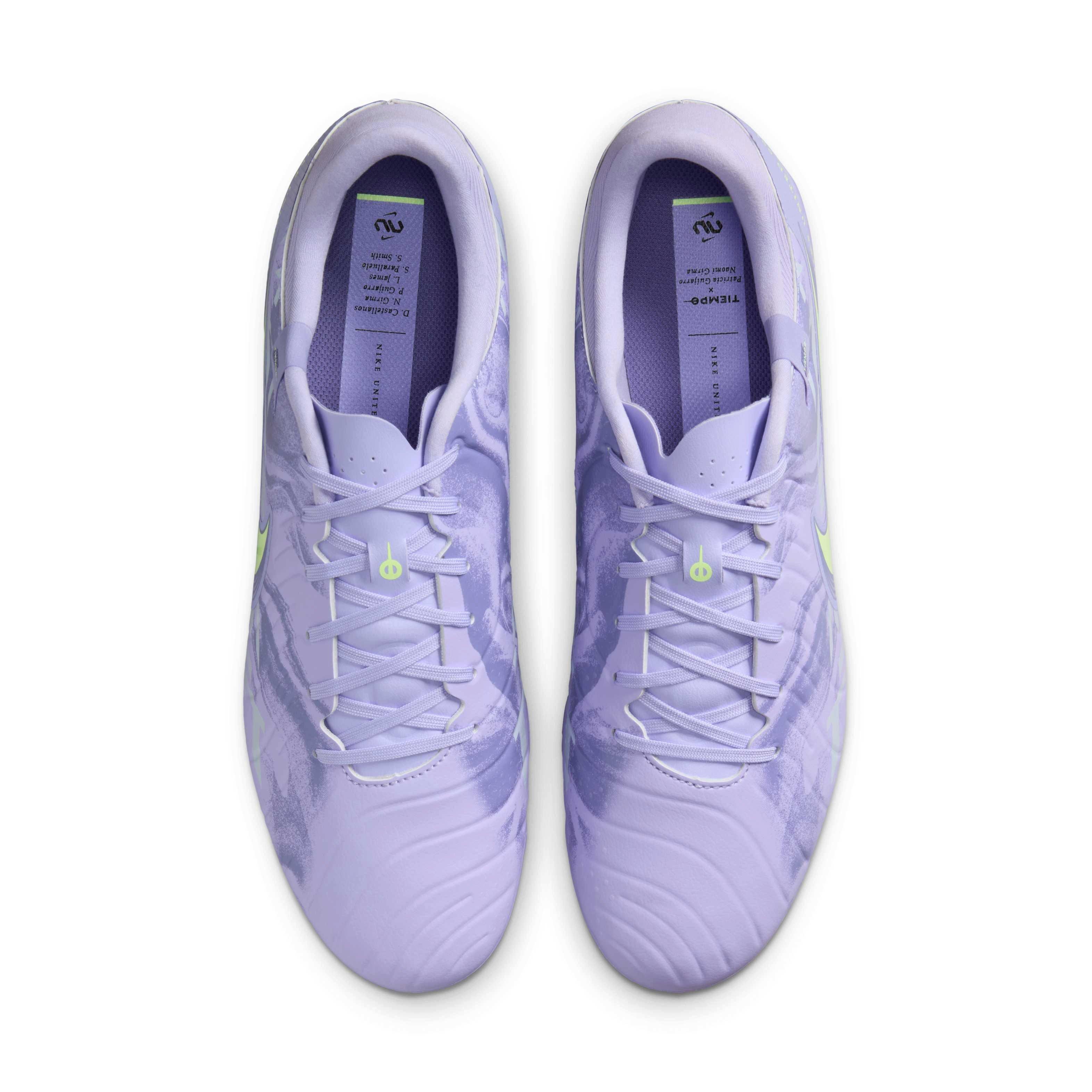 Nike Tiempo Legend 10 Academy MG "Purple Agate/Barely Volt" Men's Soccer Cleat - PURPLE/VOLT Thumbnail View 4