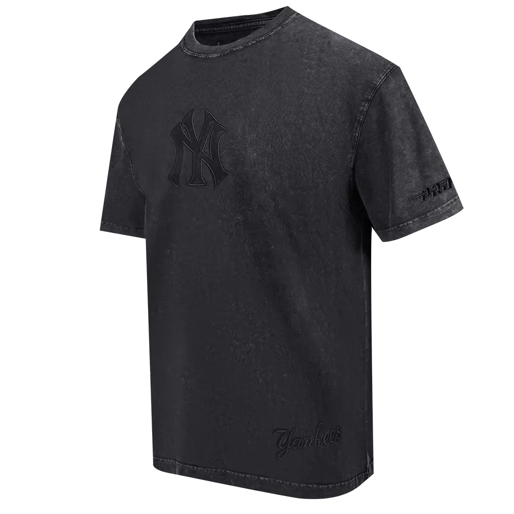 Pro Standard Men's MLB New York Yankees Washed Classic Enzyme CJ Drop Shoulder Tee - Black - BLACK
