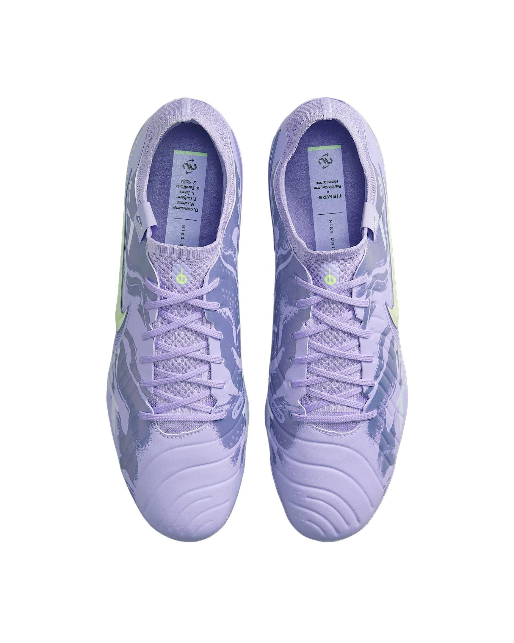 Nike Tiempo Legend 10 Elite FG "Purple Agate/Barely Volt" Men's Soccer Cleat - PURPLE/VOLT Thumbnail View 3