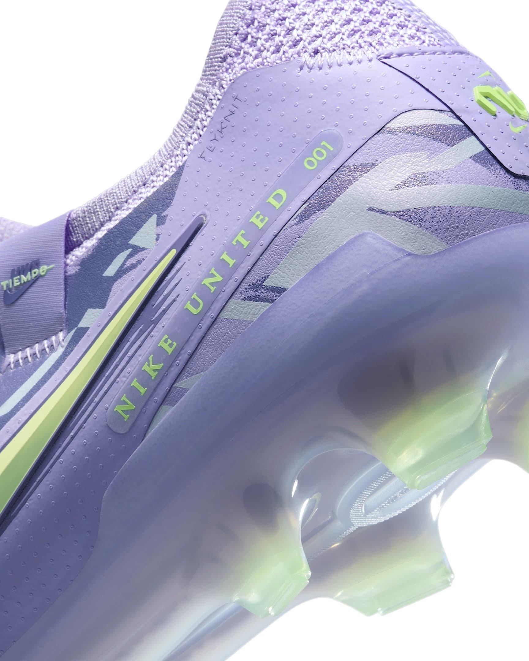 Nike Tiempo Legend 10 Elite FG "Purple Agate/Barely Volt" Men's Soccer Cleat - PURPLE/VOLT Thumbnail View 7