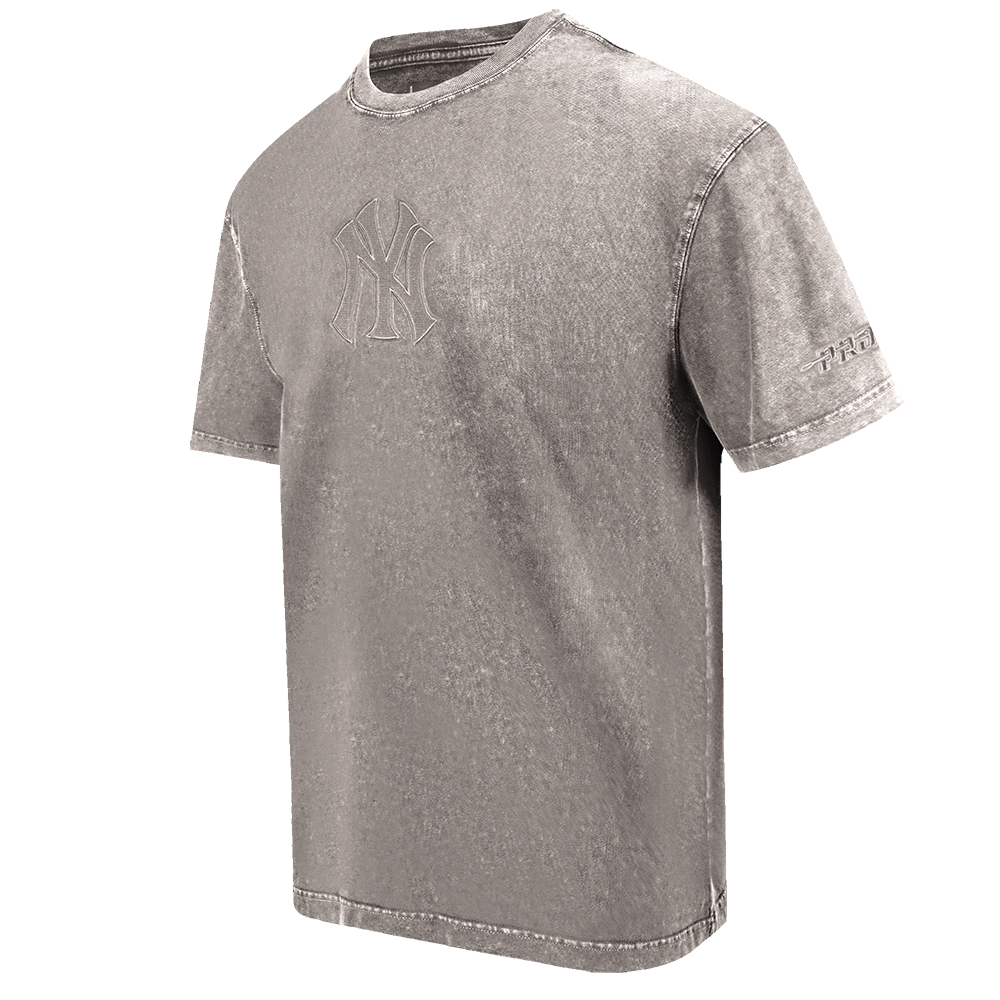 Pro Standard Men's MLB New York Yankees Washed Classic Enzyme CJ Drop Shoulder Tee - Slate Grey - SLATE GREY