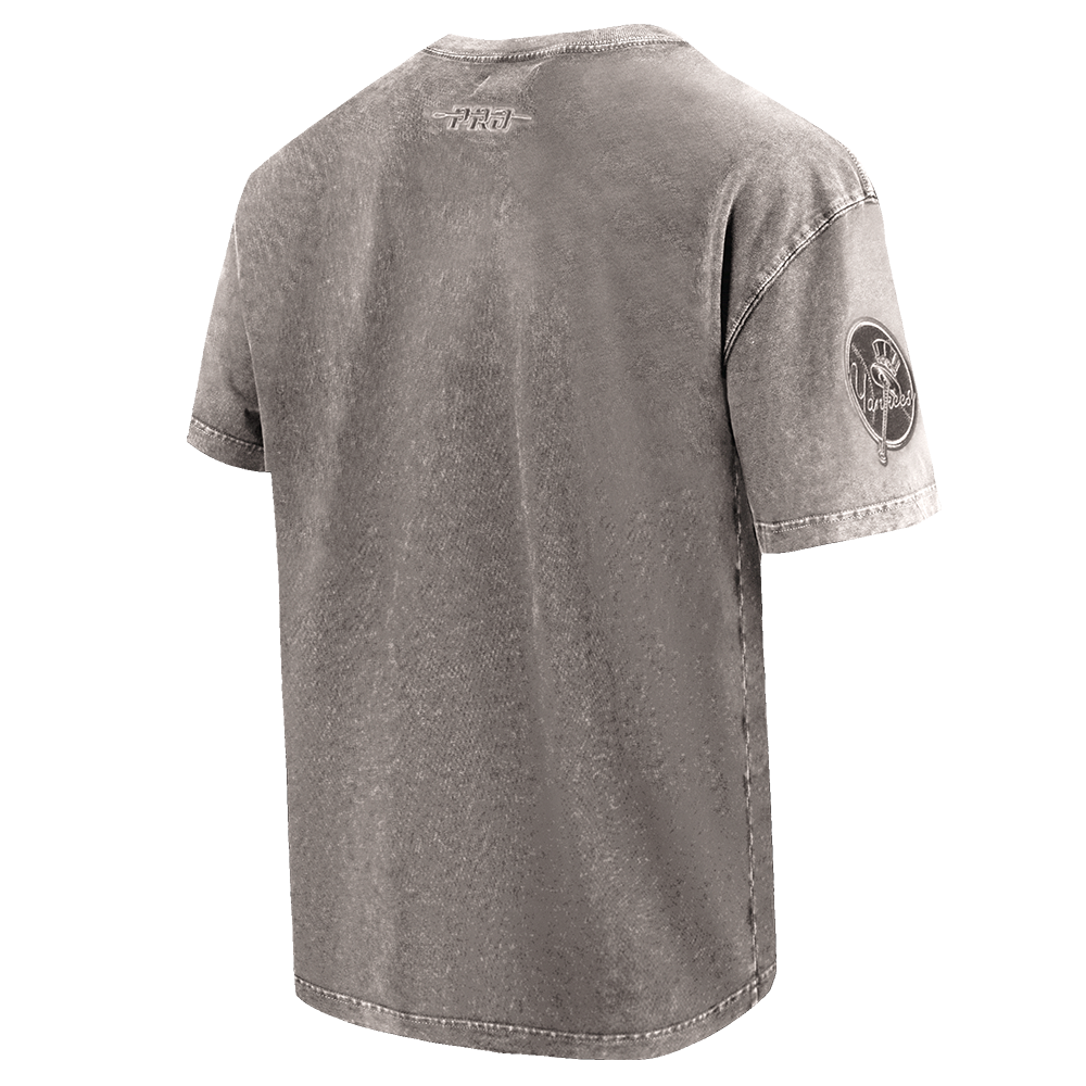 Pro Standard Men's MLB New York Yankees Washed Classic Enzyme CJ Drop Shoulder Tee - Slate Grey - SLATE GREY