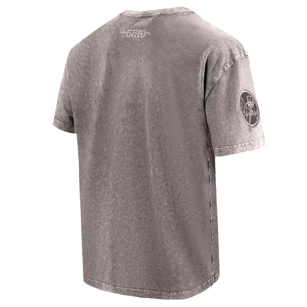 Pro Standard Men's MLB New York Yankees Washed Classic Enzyme CJ Drop Shoulder Tee - Slate Grey - SLATE GREY