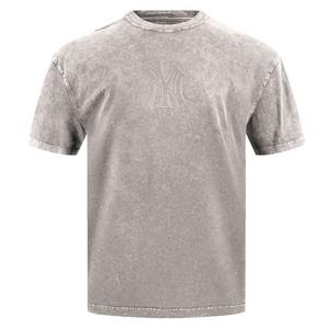 Pro Standard Men's MLB New York Yankees Washed Classic Enzyme CJ Drop Shoulder Tee - Slate Grey - SLATE GREY