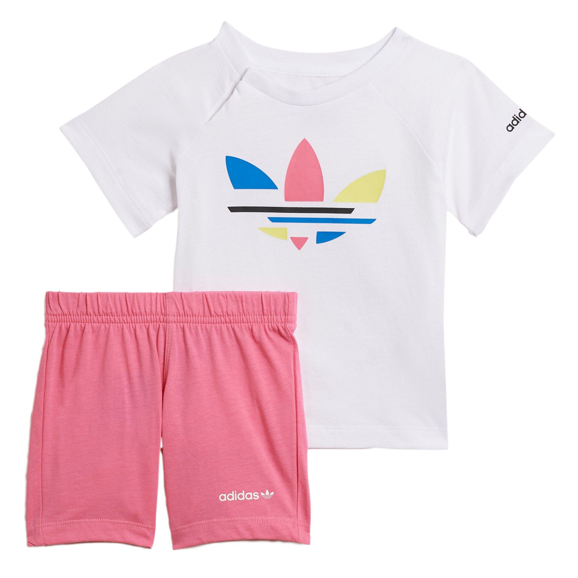 Adicolor adidas City White/Pink | Originals Hibbett Shorts Gear Set - and Tee Toddler Girls\'
