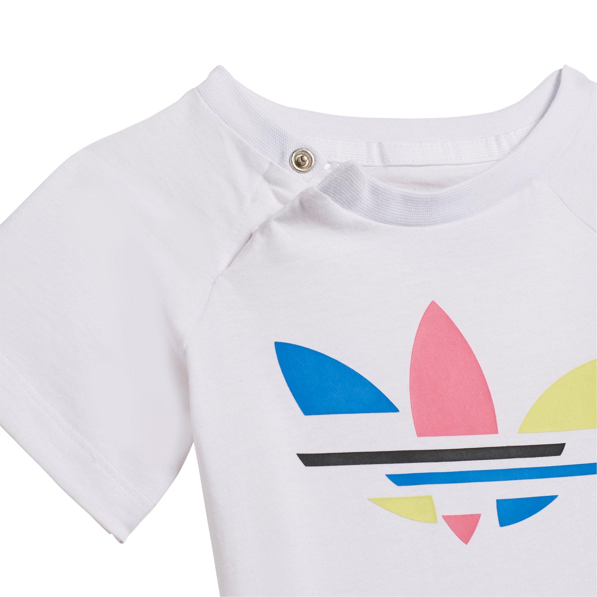 Adicolor Shorts Set Girls\' and Tee Hibbett White/Pink Toddler Originals City Gear adidas - |