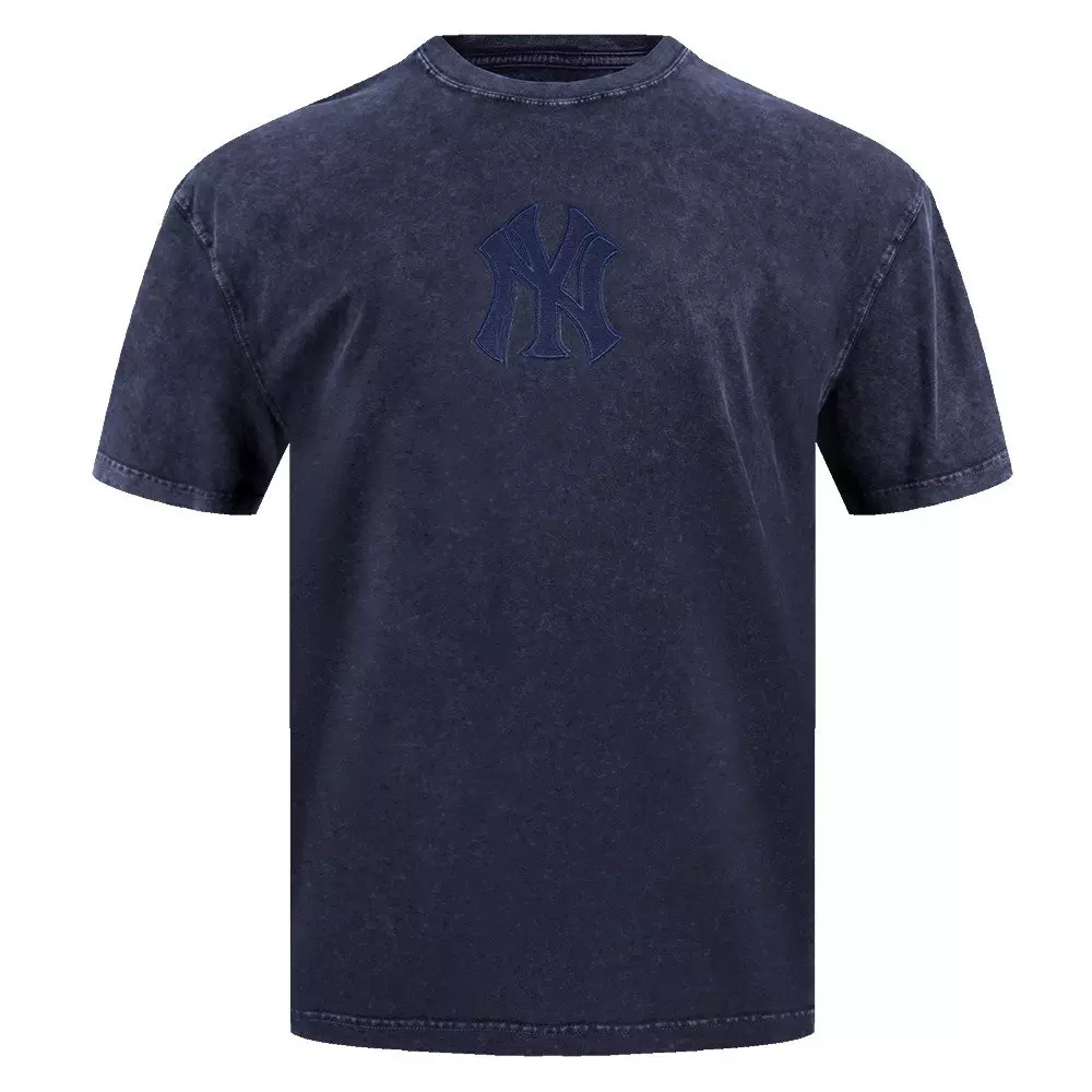 Pro Standard Men's MLB New York Yankees Washed Classic Enzyme CJ Drop Shoulder Tee - Navy - NAVY