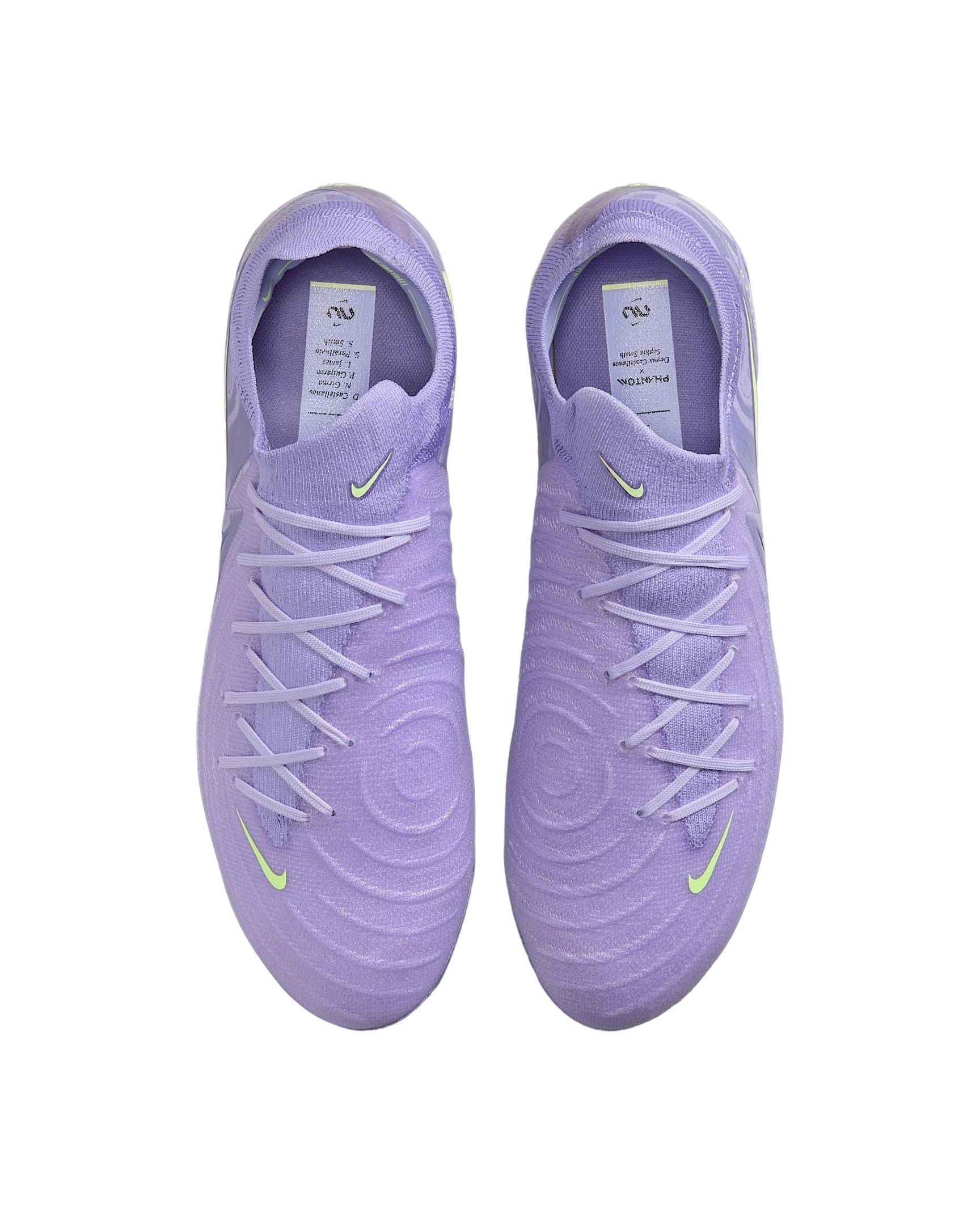 Nike Phantom GX 2 Elite FG "Purple Agate/Barely Volt" Men's Soccer Cleat - PURPLE/VOLT Thumbnail View 3