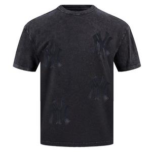 Pro Standard Men's MLB New York Yankees Washed Vanguard Enzyme CJ Drop Shoulder T-Shirt - Black - BLACK
