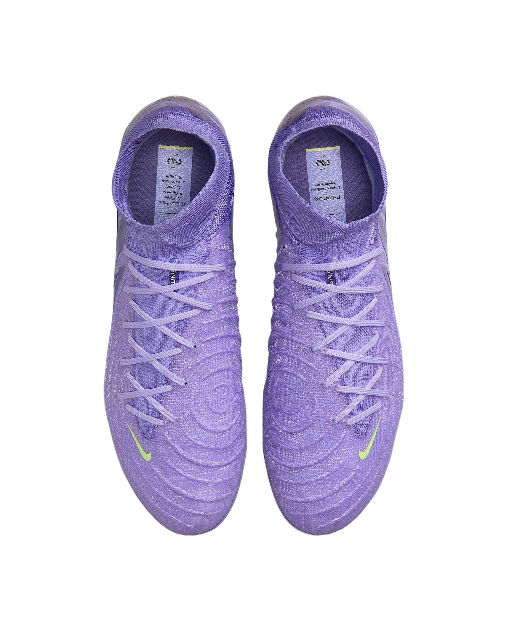 Nike Phantom Luna 2 Elite FG "Purple Agate/Barely Volt" Men's Soccer Cleat - PURPLE/VOLT Thumbnail View 3