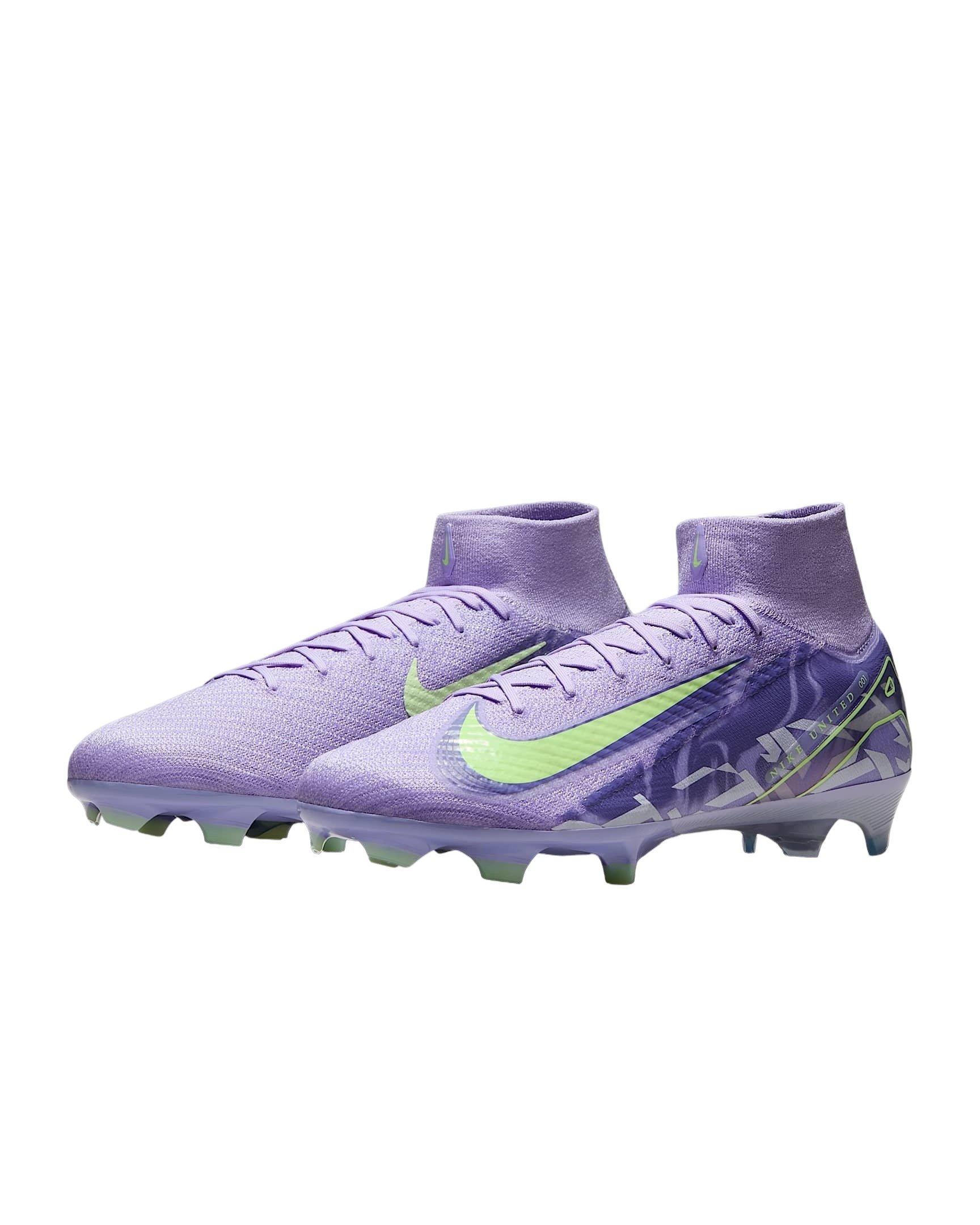 Nike Mercurial Superfly 10 Elite FG "Purple Agate/Barely Volt" Men's Soccer Cleat - PURPLE/VOLT Thumbnail View 4