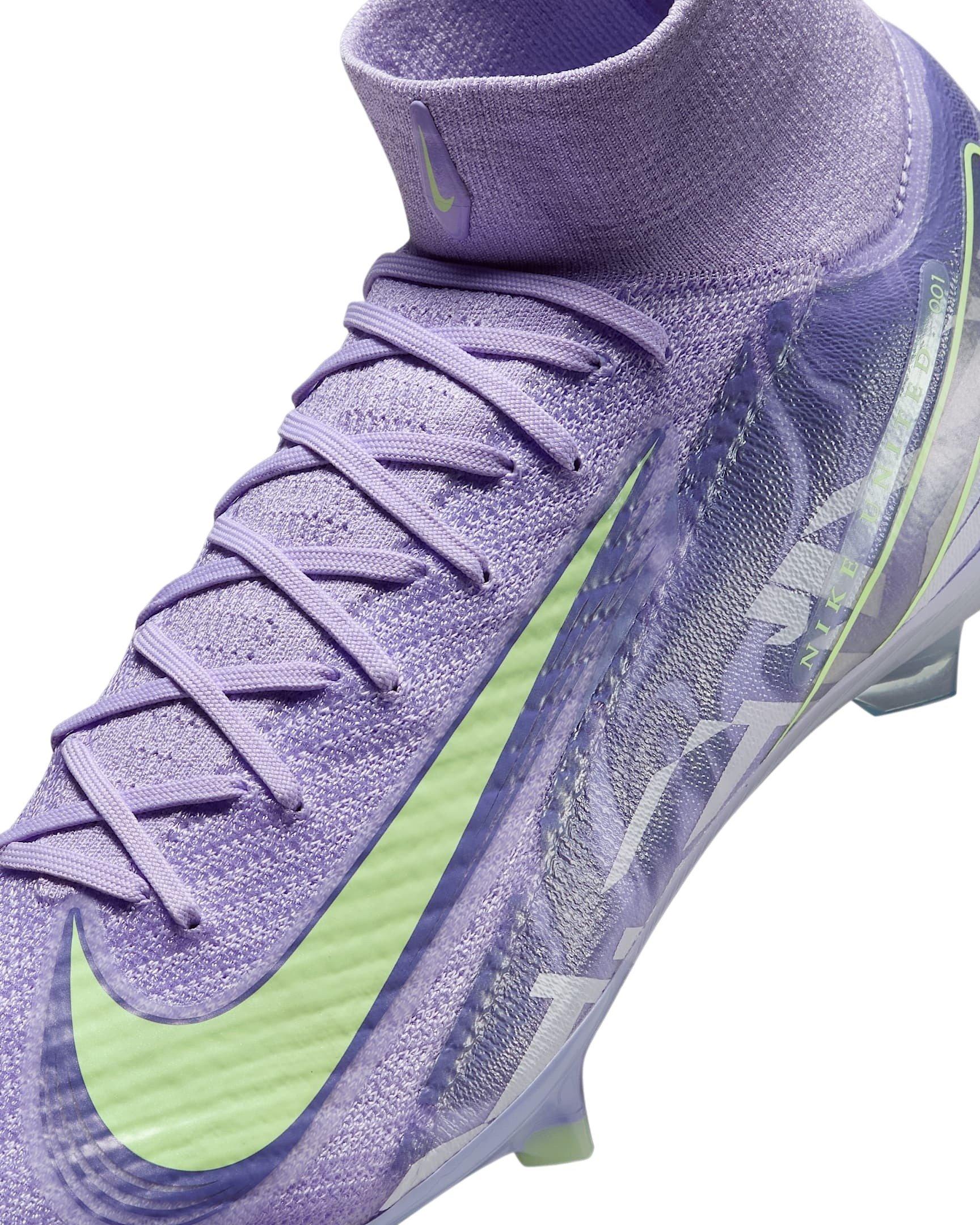 Nike Mercurial Superfly 10 Elite FG "Purple Agate/Barely Volt" Men's Soccer Cleat - PURPLE/VOLT Thumbnail View 6