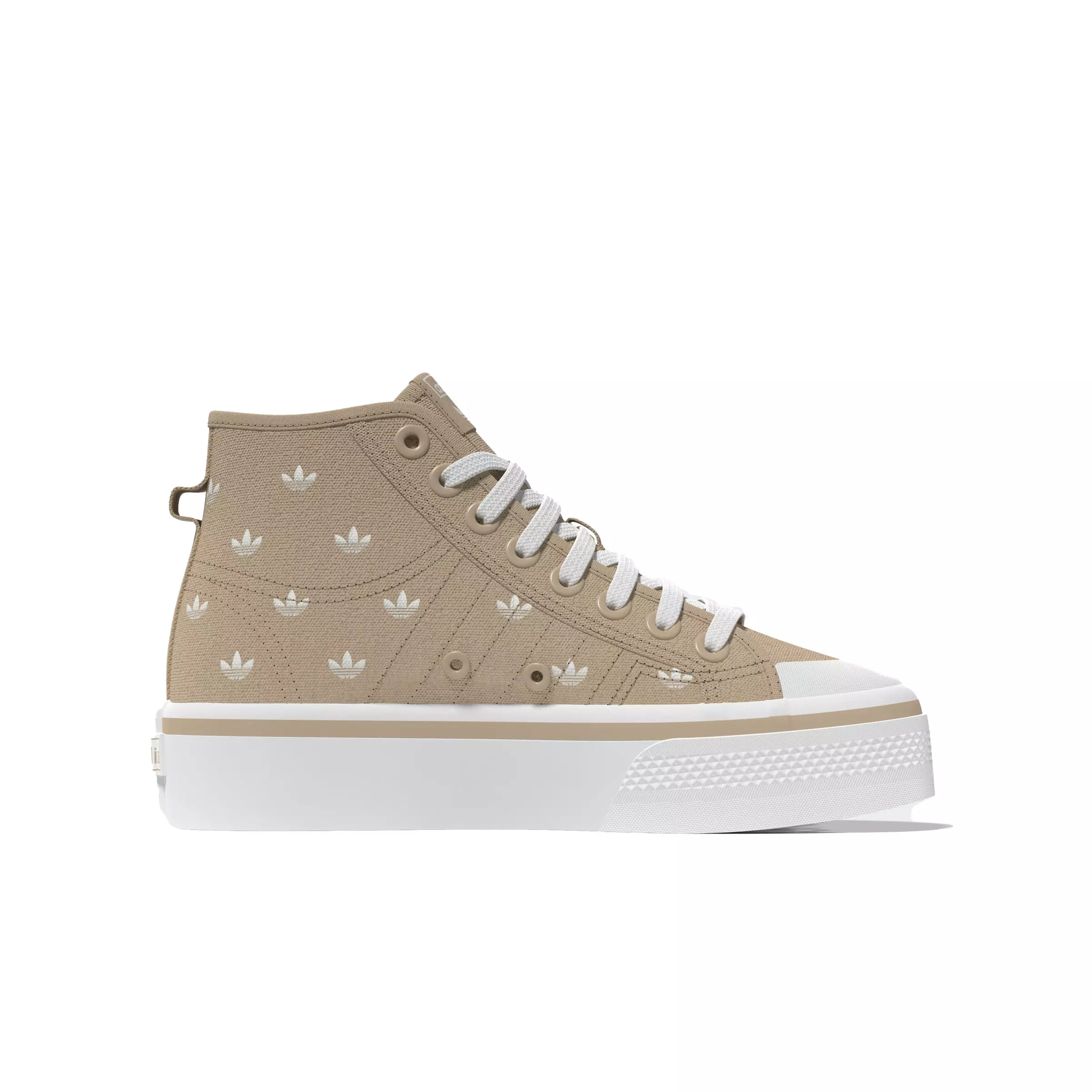 adidas Originals Nizza Platform Mid "Magic Beige/Wonder White/Collegiate Purple" Women's Shoe - BEIGE/WHITE/PURPLE
