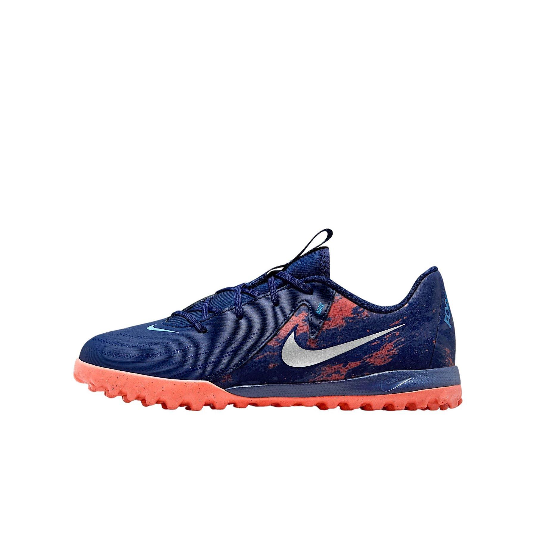 Nike Jr. Phantom GX 2 Academy Turf "Blue Void/Chrome" Grade School Kids' Soccer Shoe - BLUE/CHROME Thumbnail View 2
