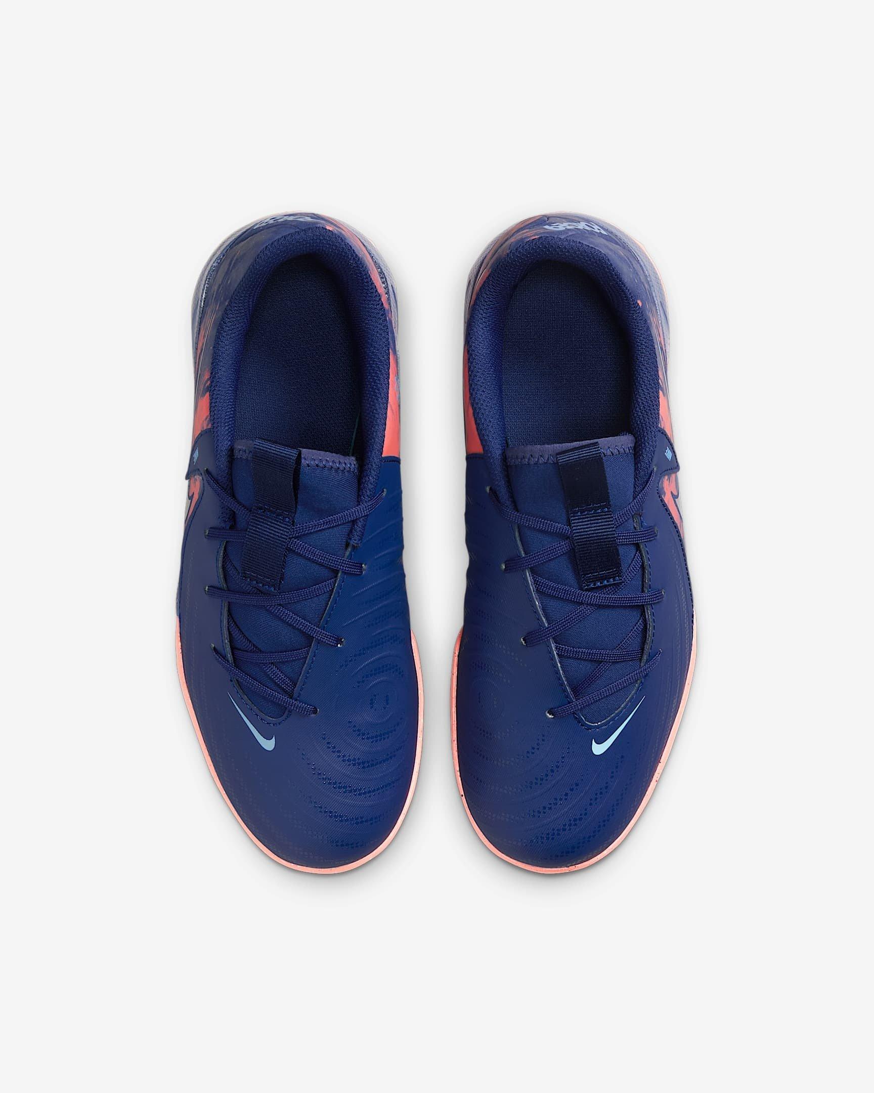 Nike Jr. Phantom GX 2 Academy Turf "Blue Void/Chrome" Grade School Kids' Soccer Shoe - BLUE/CHROME Thumbnail View 3