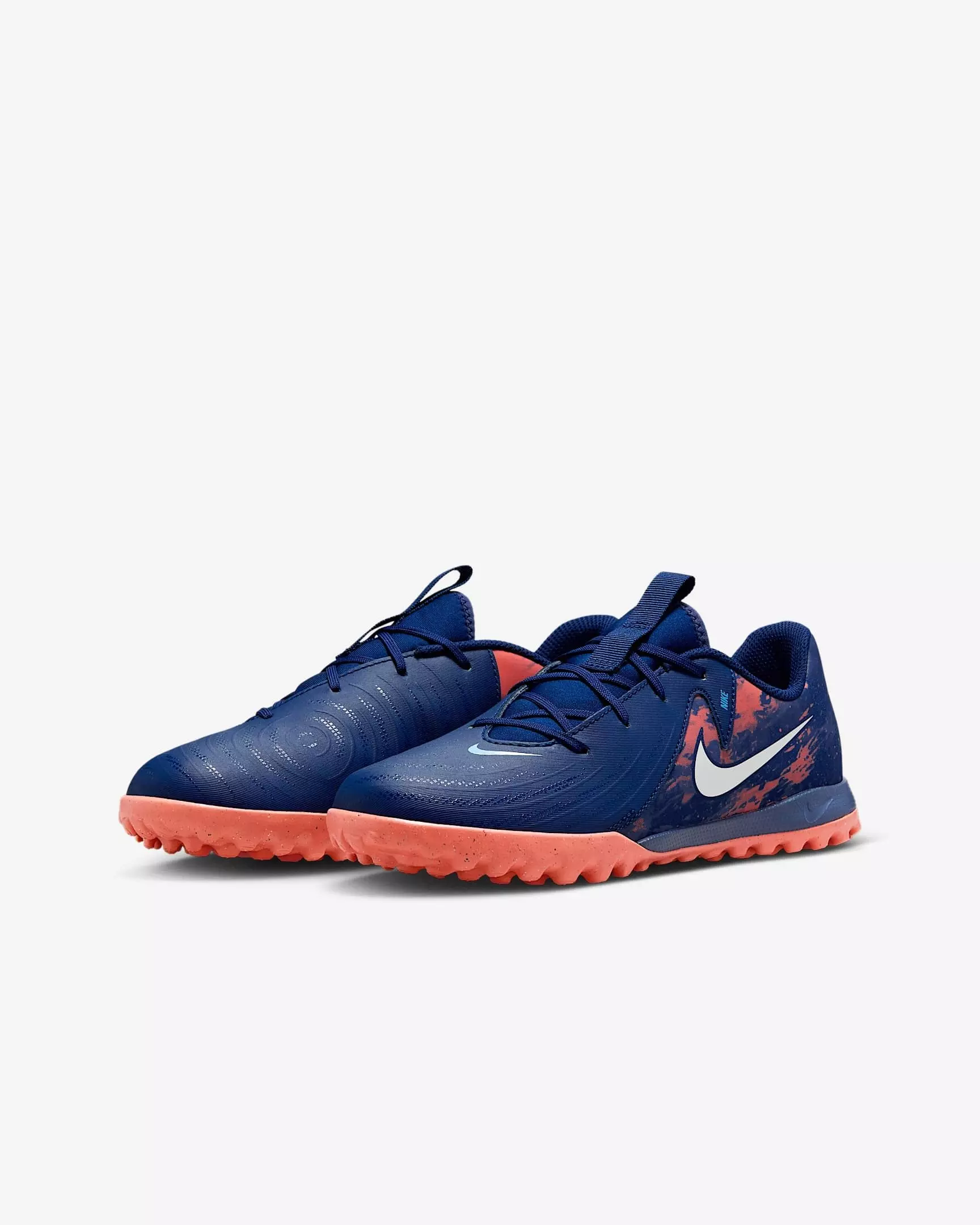 Nike Jr. Phantom GX 2 Academy Turf "Blue Void/Chrome" Grade School Kids' Soccer Shoe - BLUE/CHROME