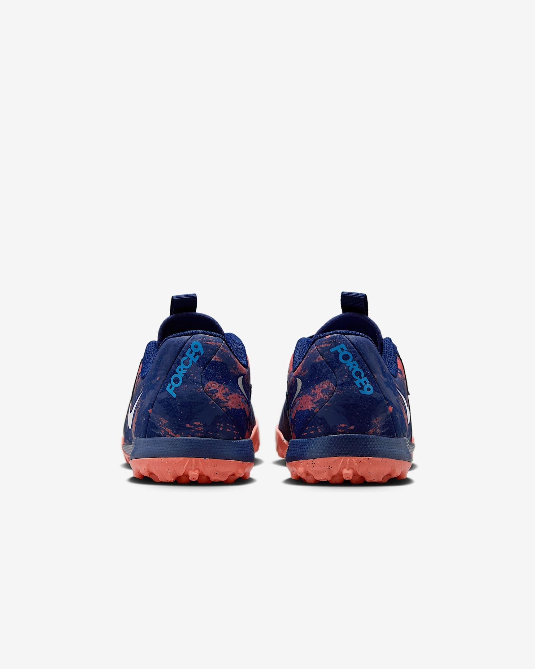 Nike Jr. Phantom GX 2 Academy Turf "Blue Void/Chrome" Grade School Kids' Soccer Shoe - BLUE/CHROME Thumbnail View 5