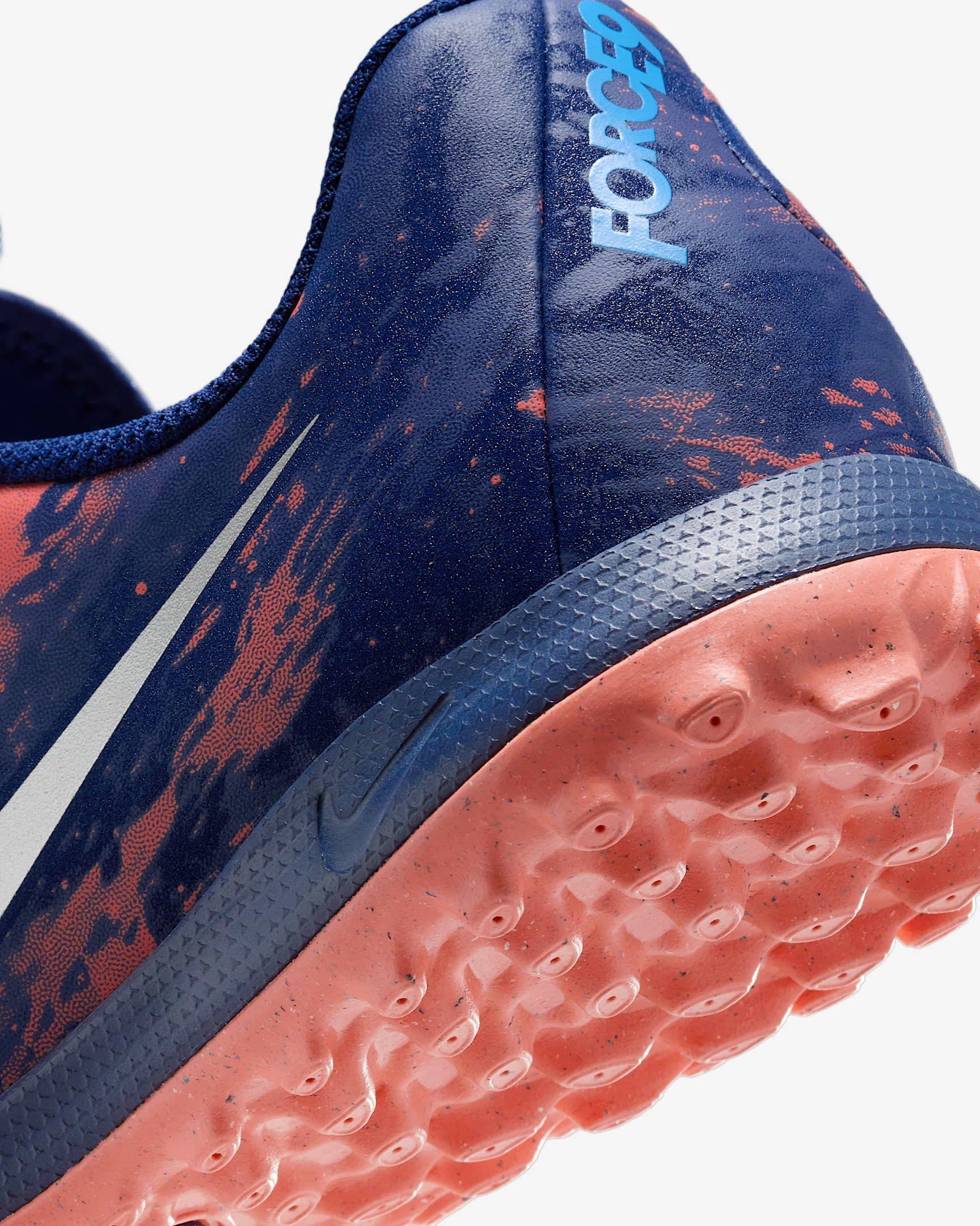 Nike Jr. Phantom GX 2 Academy Turf "Blue Void/Chrome" Grade School Kids' Soccer Shoe - BLUE/CHROME Thumbnail View 7