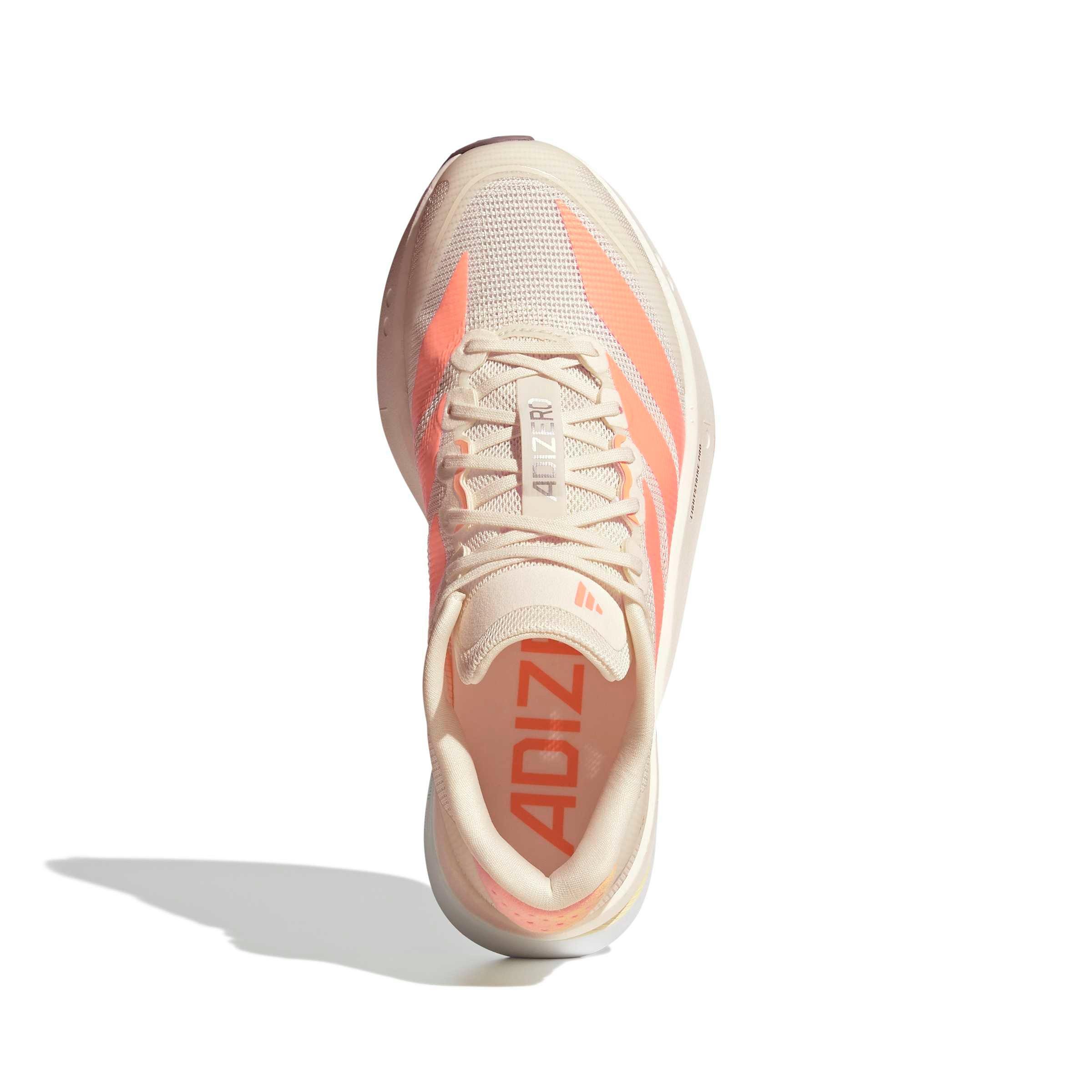 adidas Adizero Boston 13 "Off White/Beam Orange/Acid Orange" Women's Running Shoe - OFF WHITE/ORANGE/ORANGE Thumbnail View 5