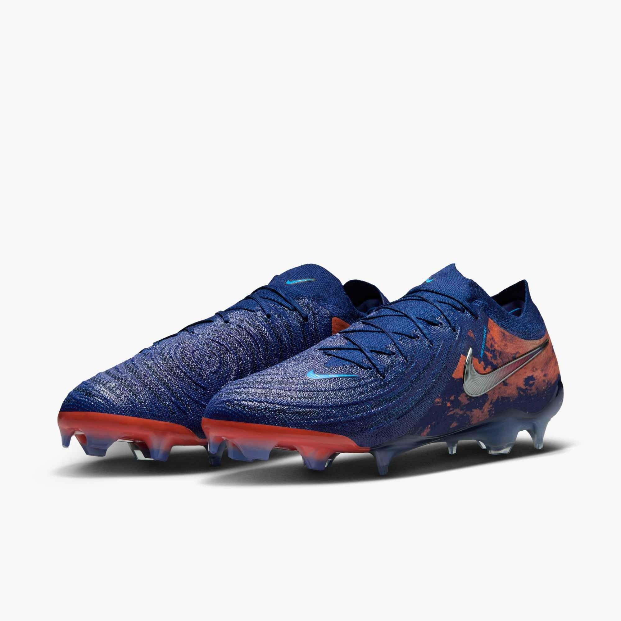 Nike Phantom GX 2 Elite FG "Blue Void/Chrome" Men's Soccer Cleat - BLUE/CHROME Thumbnail View 4