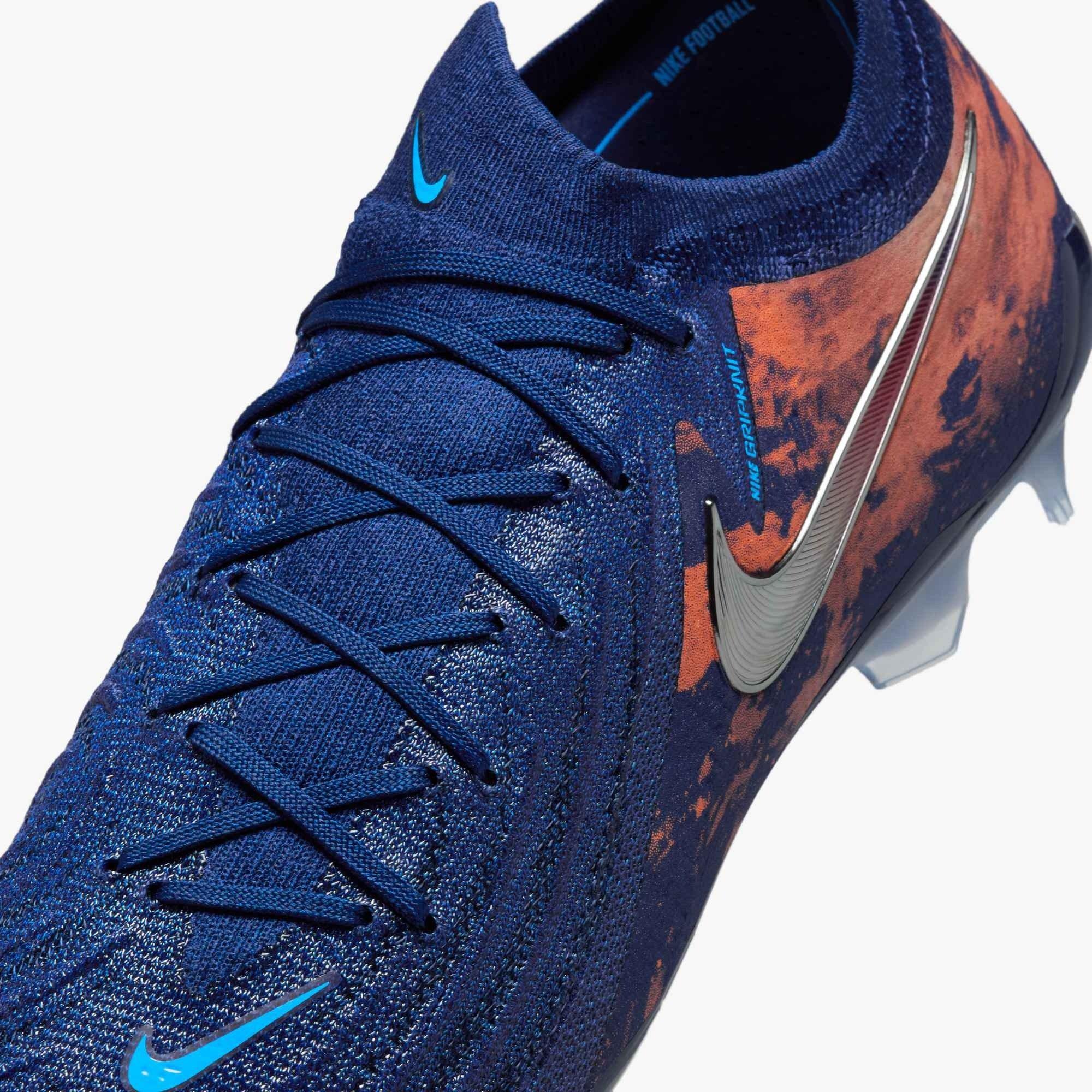 Nike Phantom GX 2 Elite FG "Blue Void/Chrome" Men's Soccer Cleat - BLUE/CHROME Thumbnail View 6