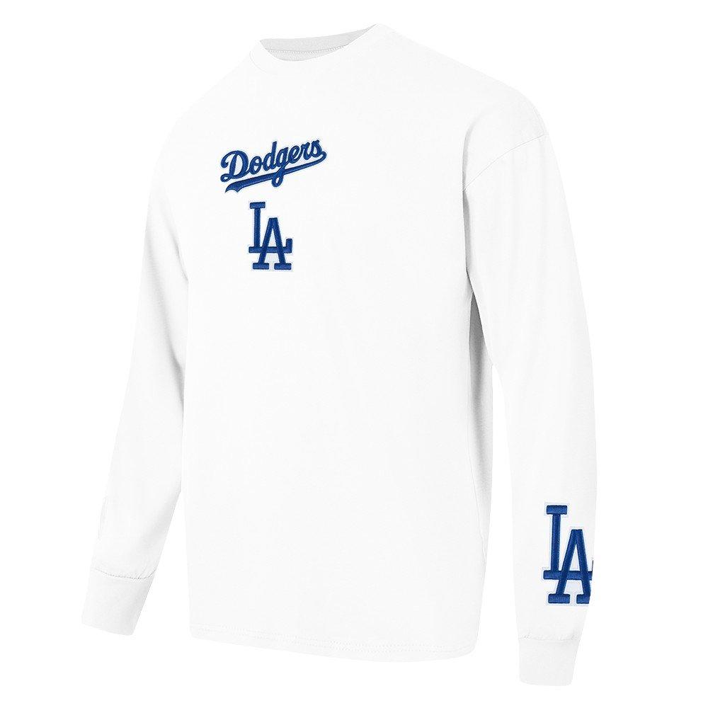 Pro Standard Men's MLB Los Angeles Dodgers Wingspan Drop Shoulder LS Tee V2 - White - WHITE
