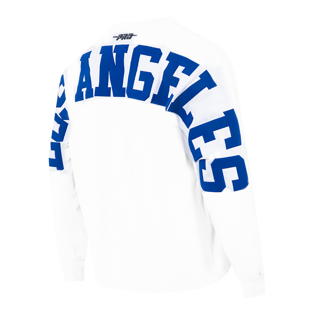 Pro Standard Men's MLB Los Angeles Dodgers Wingspan Drop Shoulder LS Tee V2 - White - WHITE