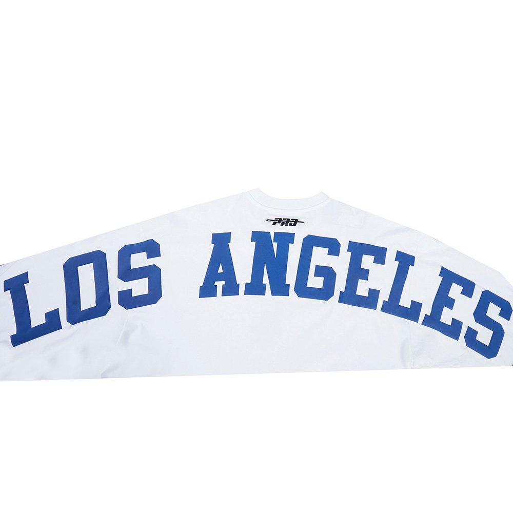 Pro Standard Men's MLB Los Angeles Dodgers Wingspan Drop Shoulder LS Tee V2 - White - WHITE