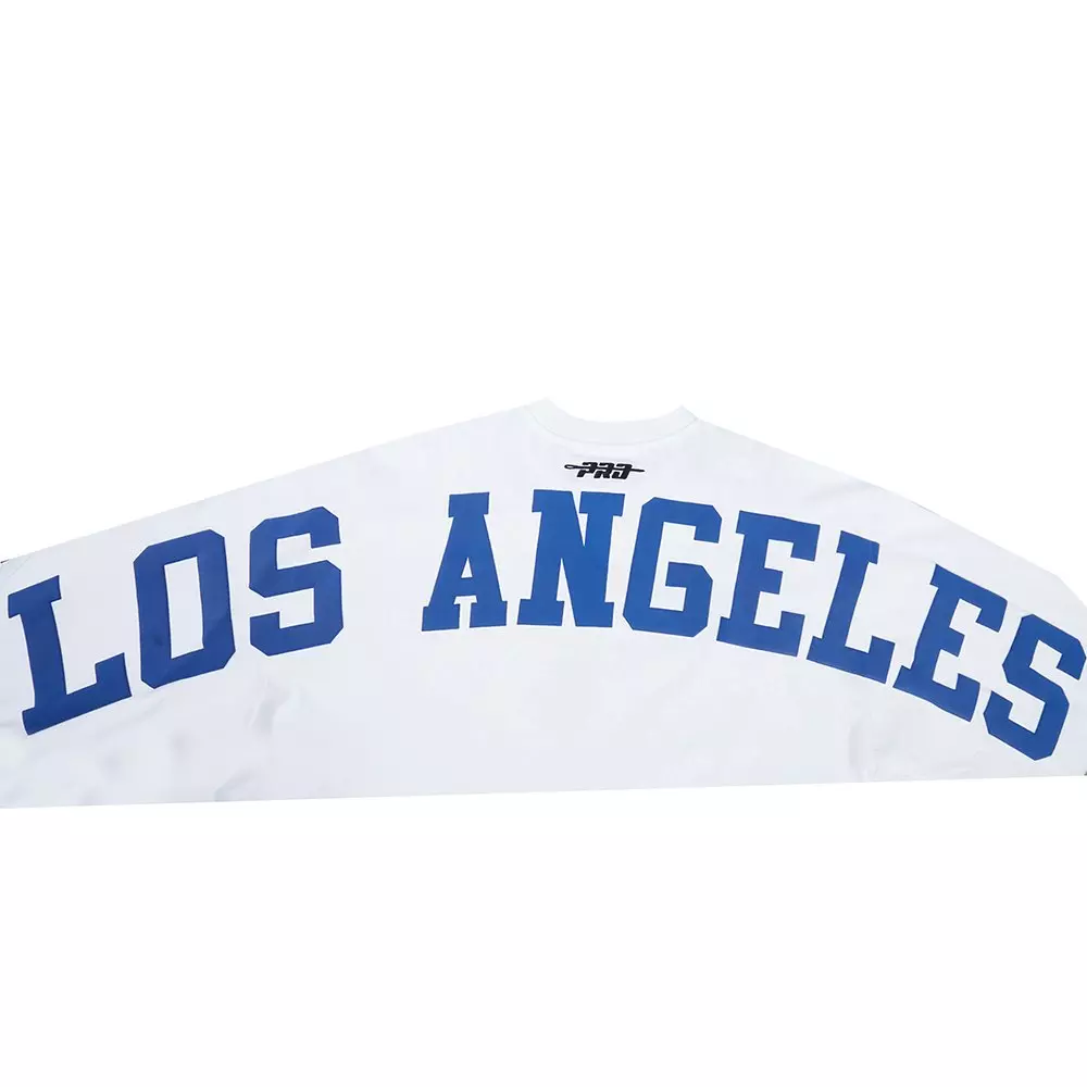 Pro Standard Men's MLB Los Angeles Dodgers Wingspan Drop Shoulder LS Tee V2 - White - WHITE