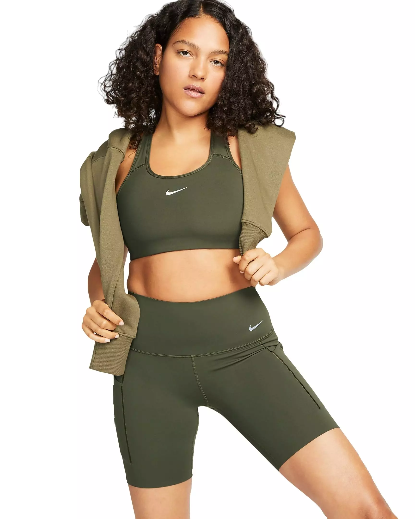 Nike Women's Dri-FIT Unisersa HR 8in Shorts - CARGO KHAKI