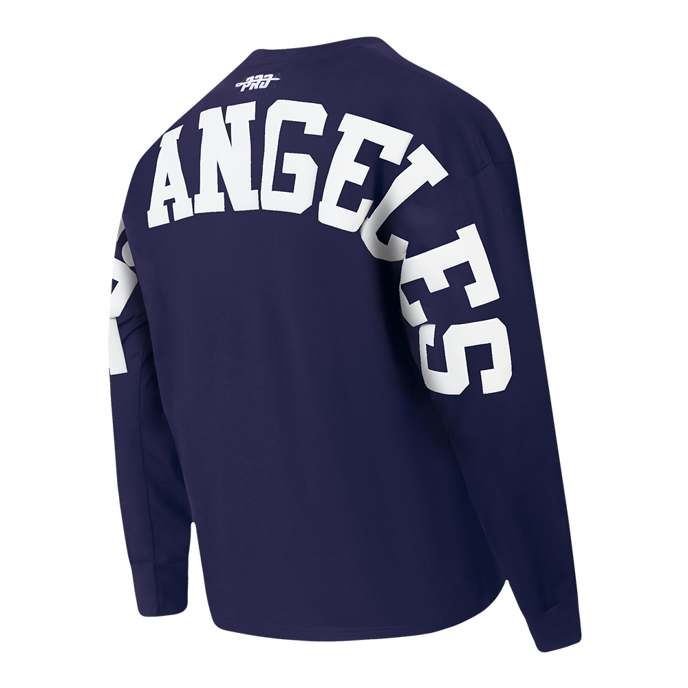 Pro Standard Men's MLB Los Angeles Dodgers Wingspan Drop Shoulder LS Tee V2 - Navy - NAVY
