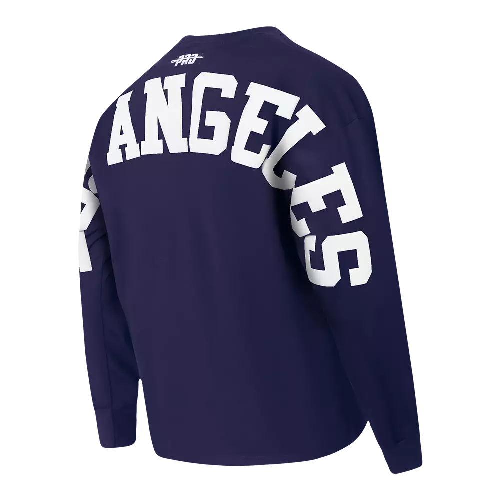 Pro Standard Men's MLB Los Angeles Dodgers Wingspan Drop Shoulder LS Tee V2 - Navy - NAVY