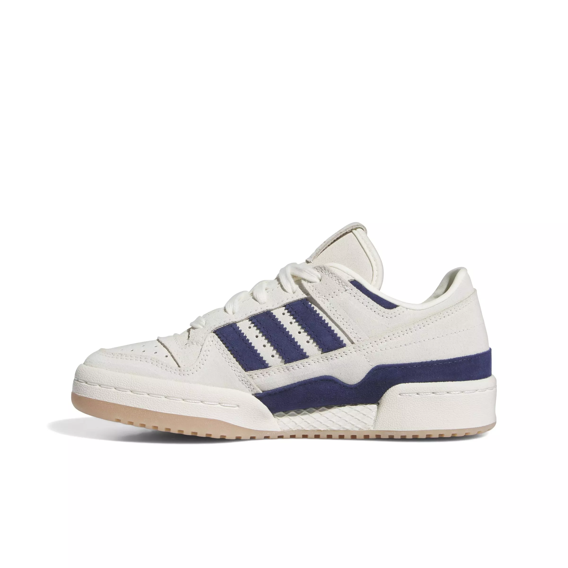 adidas Forum Low Classics "Cream White/Dark Blue/Dark Blue" Grade School Boys' Shoe - CREAM/DK BLUE/DK BLUE