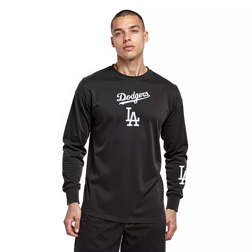 Pro Standard Men's MLB Los Angeles Dodgers Wingspan Drop Shoulder LS Tee V2 - Black - BLACK