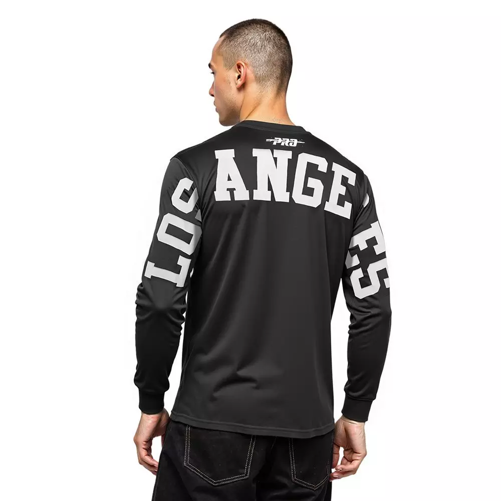 Pro Standard Men's MLB Los Angeles Dodgers Wingspan Drop Shoulder LS Tee V2 - Black - BLACK
