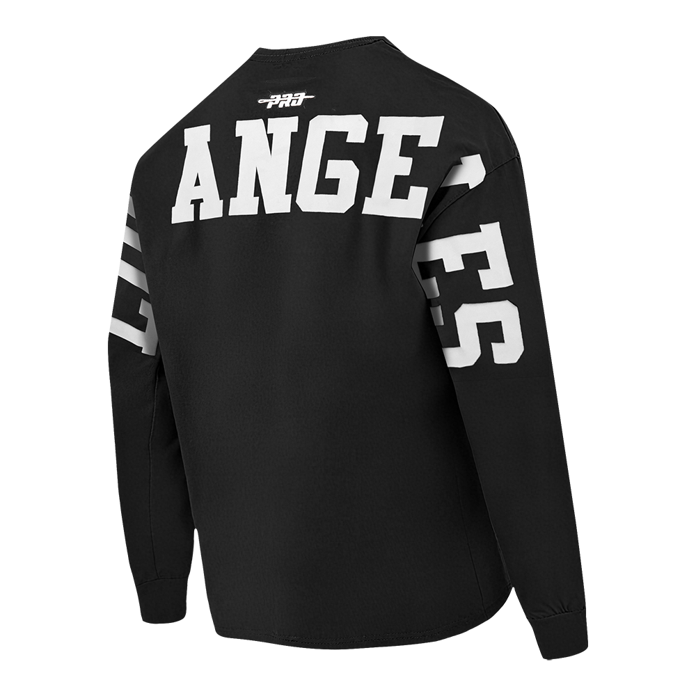 Pro Standard Men's MLB Los Angeles Dodgers Wingspan Drop Shoulder LS Tee V2 - Black - BLACK