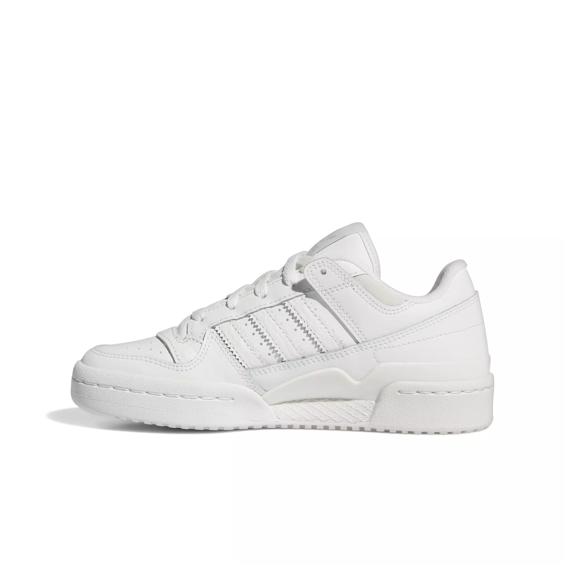 adidas Forum Low Classics "Core White/Ftwr White/Grey One" Grade School Boys' Shoe - WHITE/WHITE/GREY