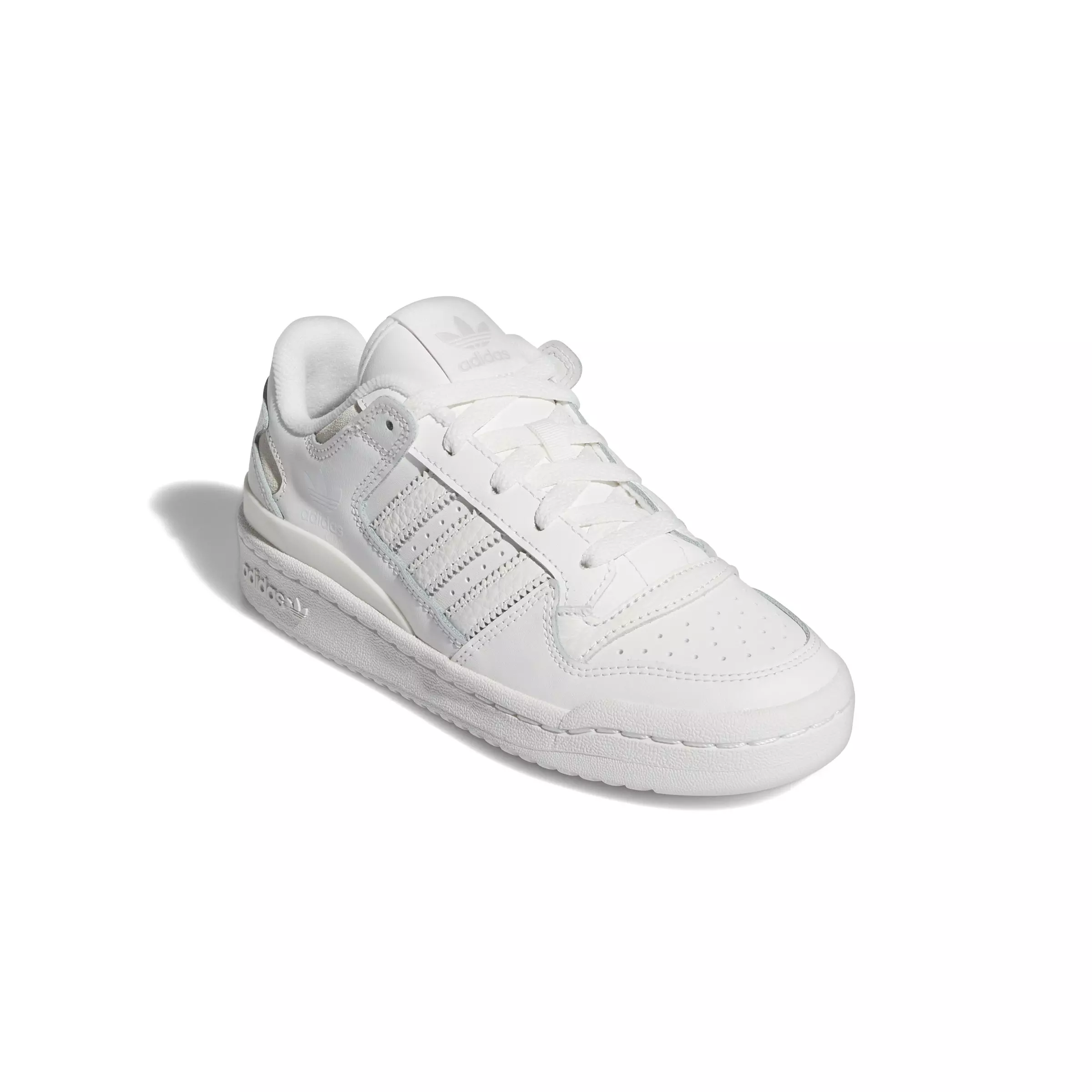 adidas Forum Low Classics "Core White/Ftwr White/Grey One" Grade School Boys' Shoe - WHITE/WHITE/GREY