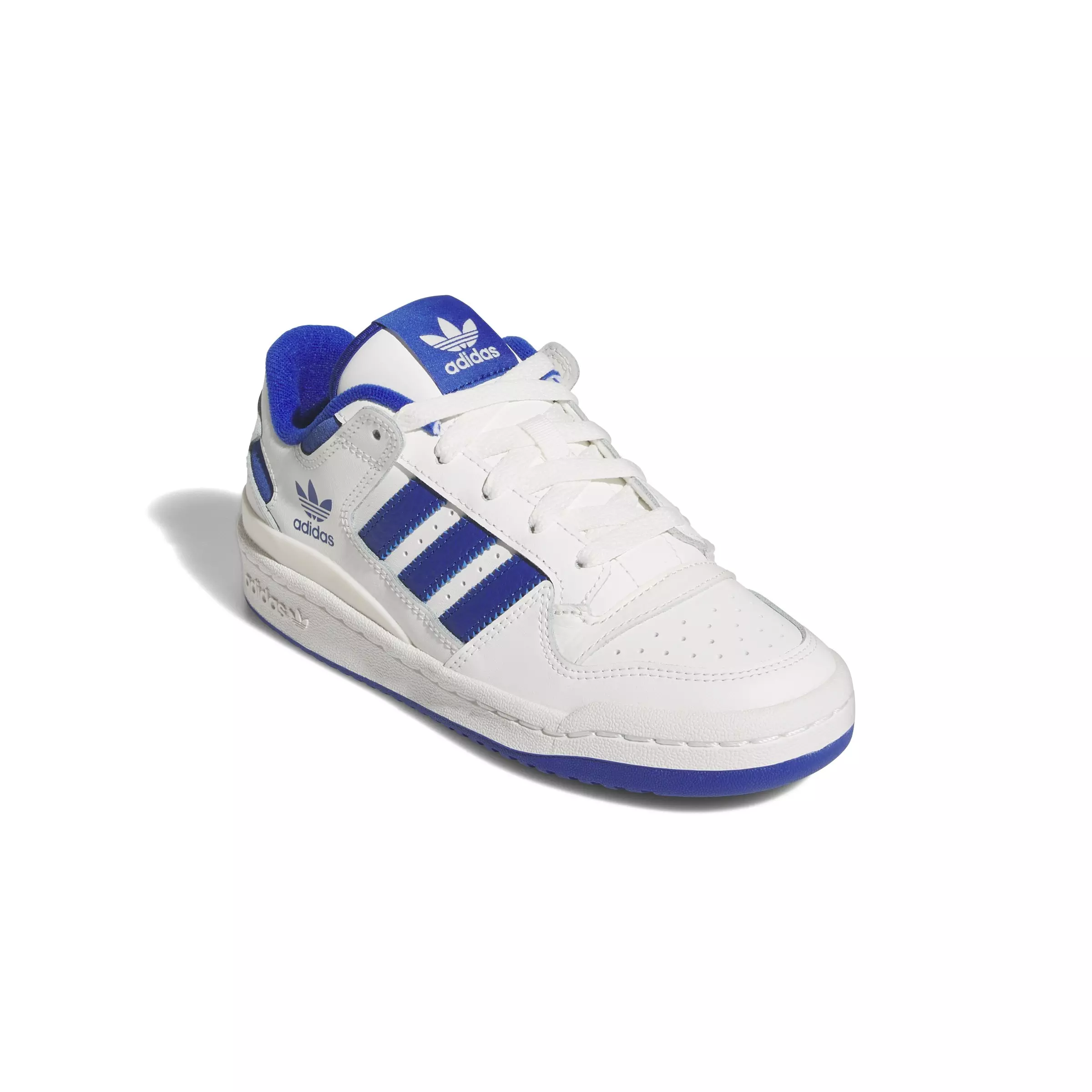 adidas Forum Low Classics "Core White/Team Royal Blue/Core White" Grade School Boys' Shoe - WHITE/BLUE/WHITE
