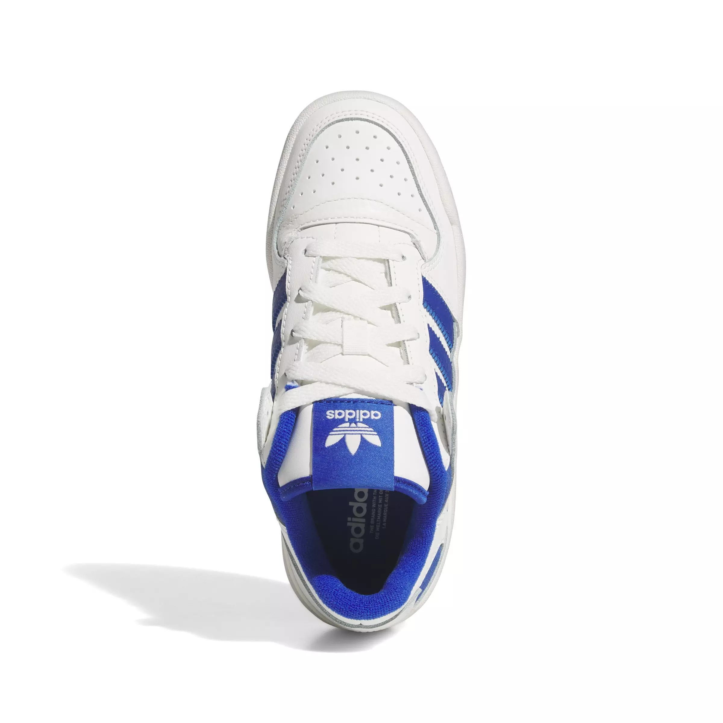 adidas Forum Low Classics "Core White/Team Royal Blue/Core White" Grade School Boys' Shoe - WHITE/BLUE/WHITE