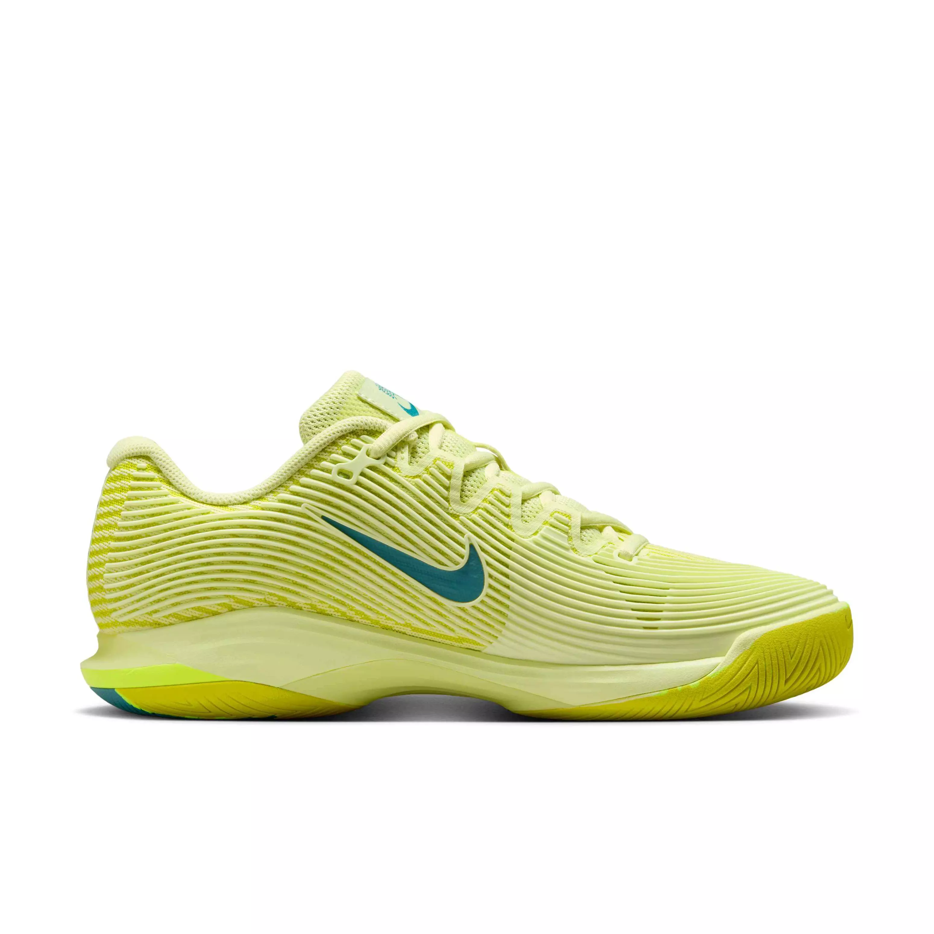 Nike Vapor 12 Premium "Luminous Green/High Voltage/White/Mineral Teal" Women's HC Tennis Shoe - GREEN/VOLTAGE/WHITE/TEAL