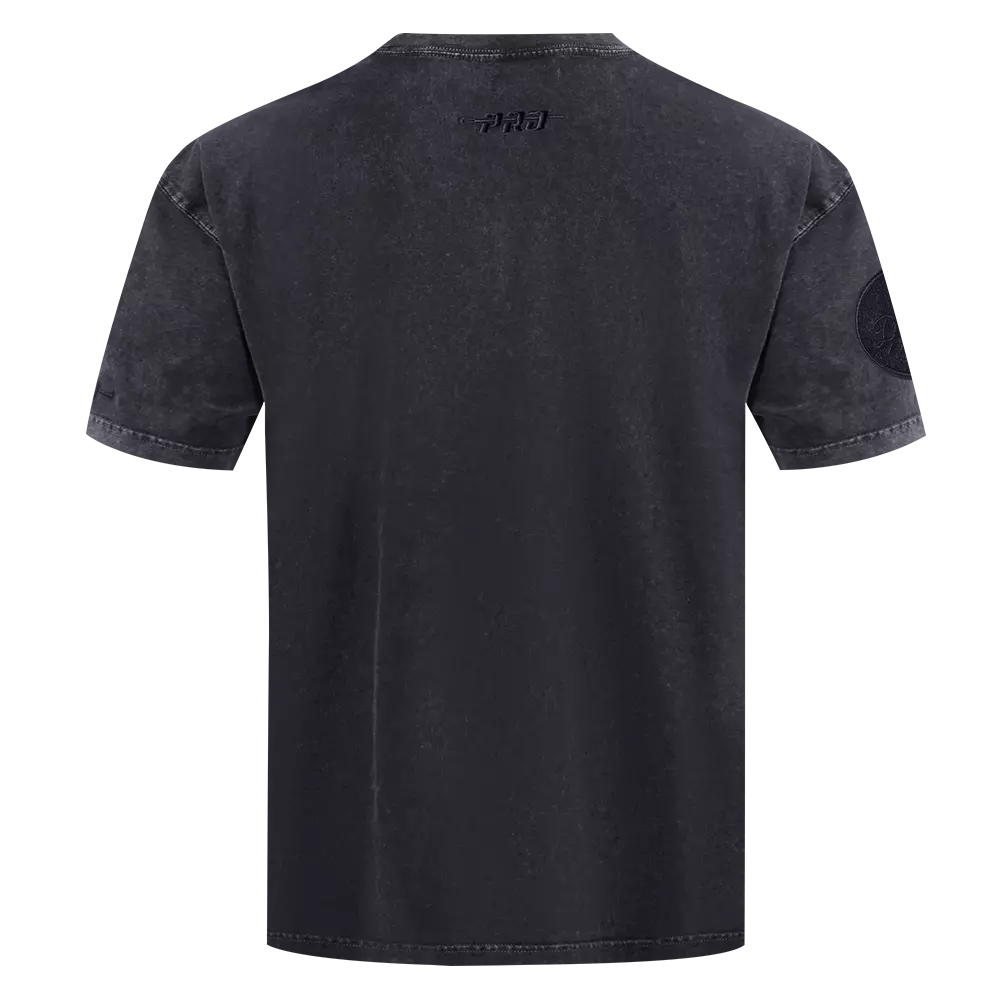 Pro Standard Men's MLB Los Angeles Dodgers Washed Classic Enzyme CJ Drop Shoulder Tee - Black - BLACK
