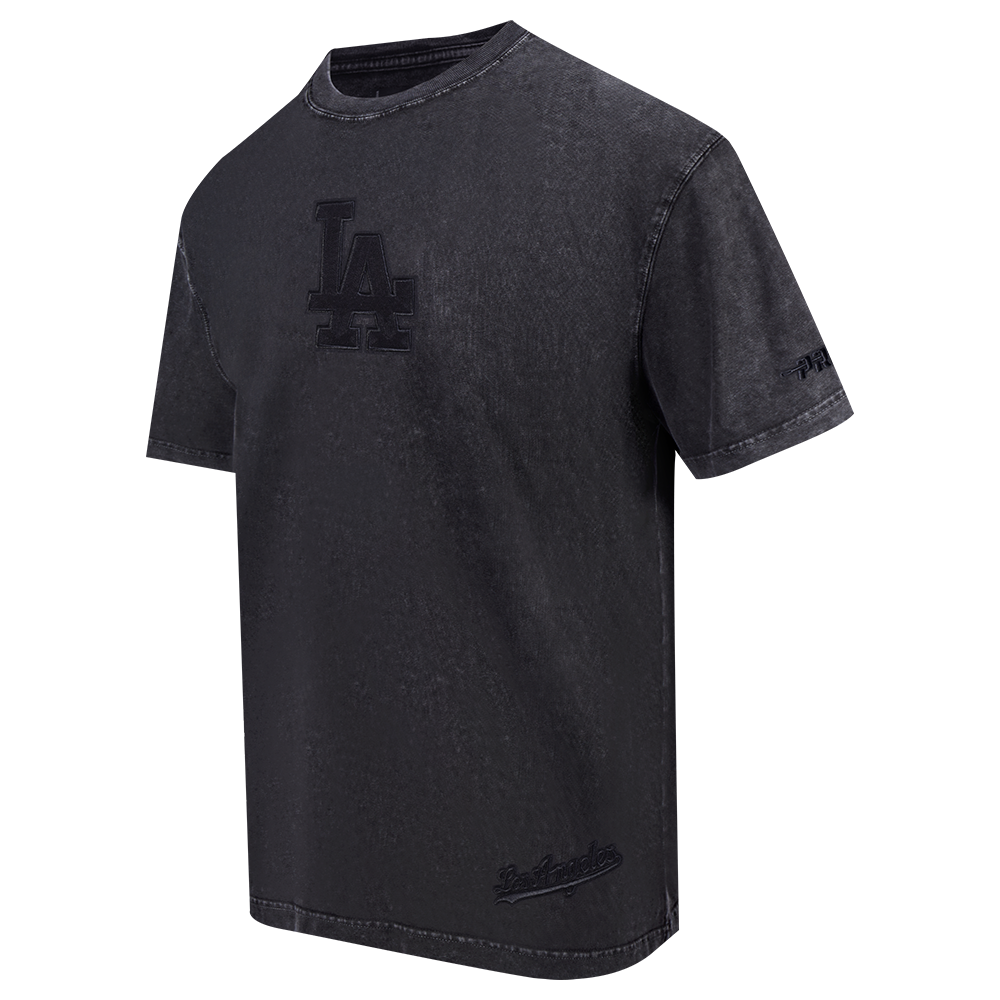Pro Standard Men's MLB Los Angeles Dodgers Washed Classic Enzyme CJ Drop Shoulder Tee - Black - BLACK