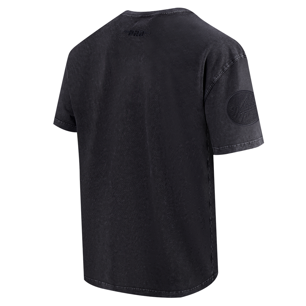 Pro Standard Men's MLB Los Angeles Dodgers Washed Classic Enzyme CJ Drop Shoulder Tee - Black - BLACK