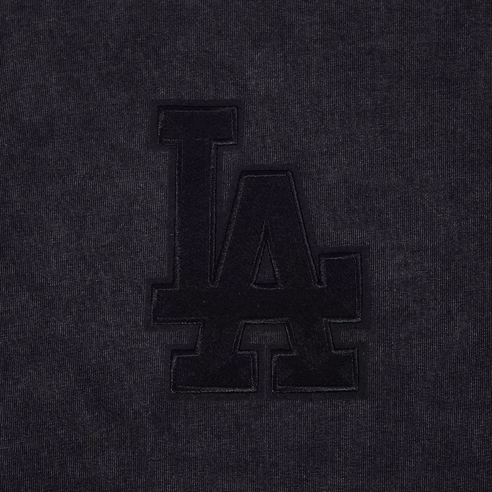 Pro Standard Men's MLB Los Angeles Dodgers Washed Classic Enzyme CJ Drop Shoulder Tee - Black - BLACK