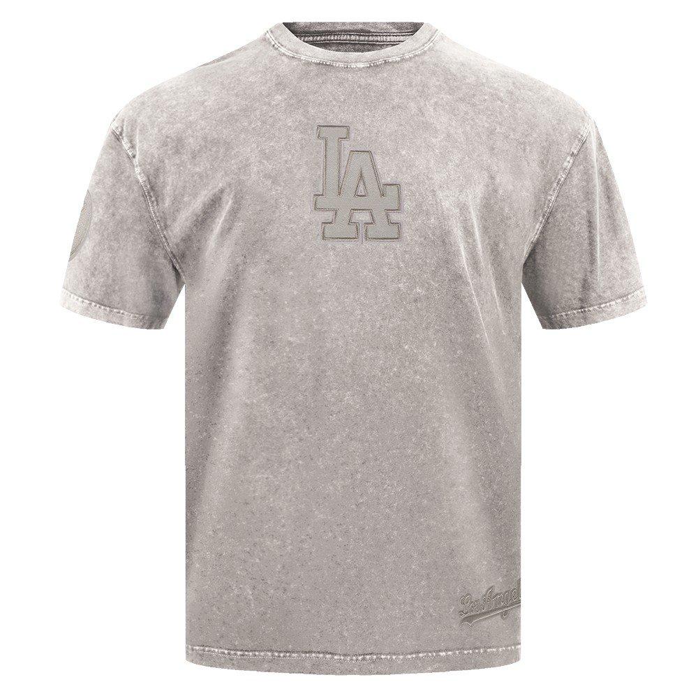 Pro Standard Men's MLB Los Angeles Dodgers Washed Classic Enzyme CJ Drop Shoulder Tee - Slate Grey - SLATE GREY