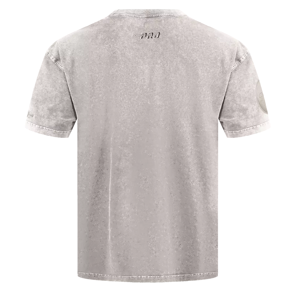 Pro Standard Men's MLB Los Angeles Dodgers Washed Classic Enzyme CJ Drop Shoulder Tee - Slate Grey - SLATE GREY