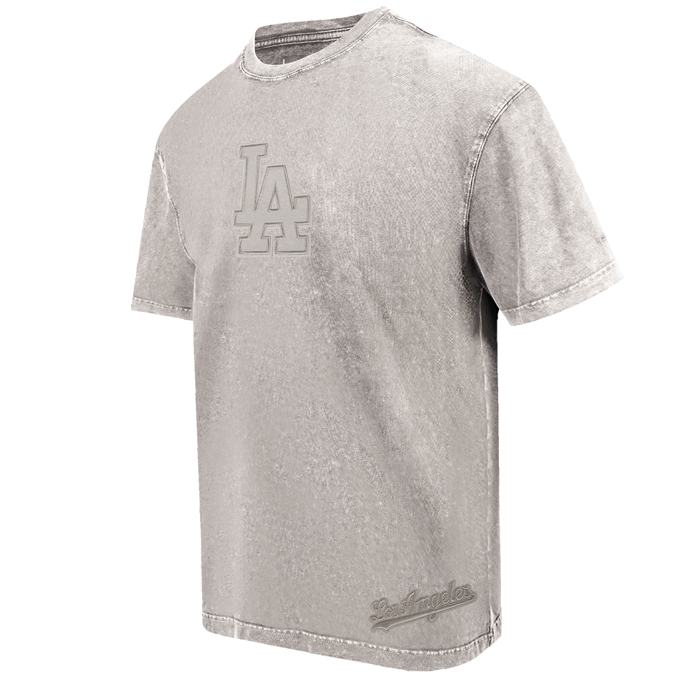 Pro Standard Men's MLB Los Angeles Dodgers Washed Classic Enzyme CJ Drop Shoulder Tee - Slate Grey - SLATE GREY