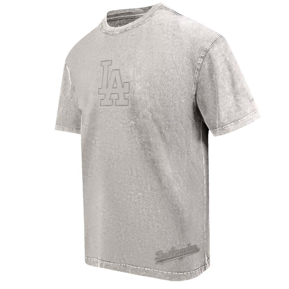 Pro Standard Men's MLB Los Angeles Dodgers Washed Classic Enzyme CJ Drop Shoulder Tee - Slate Grey - SLATE GREY